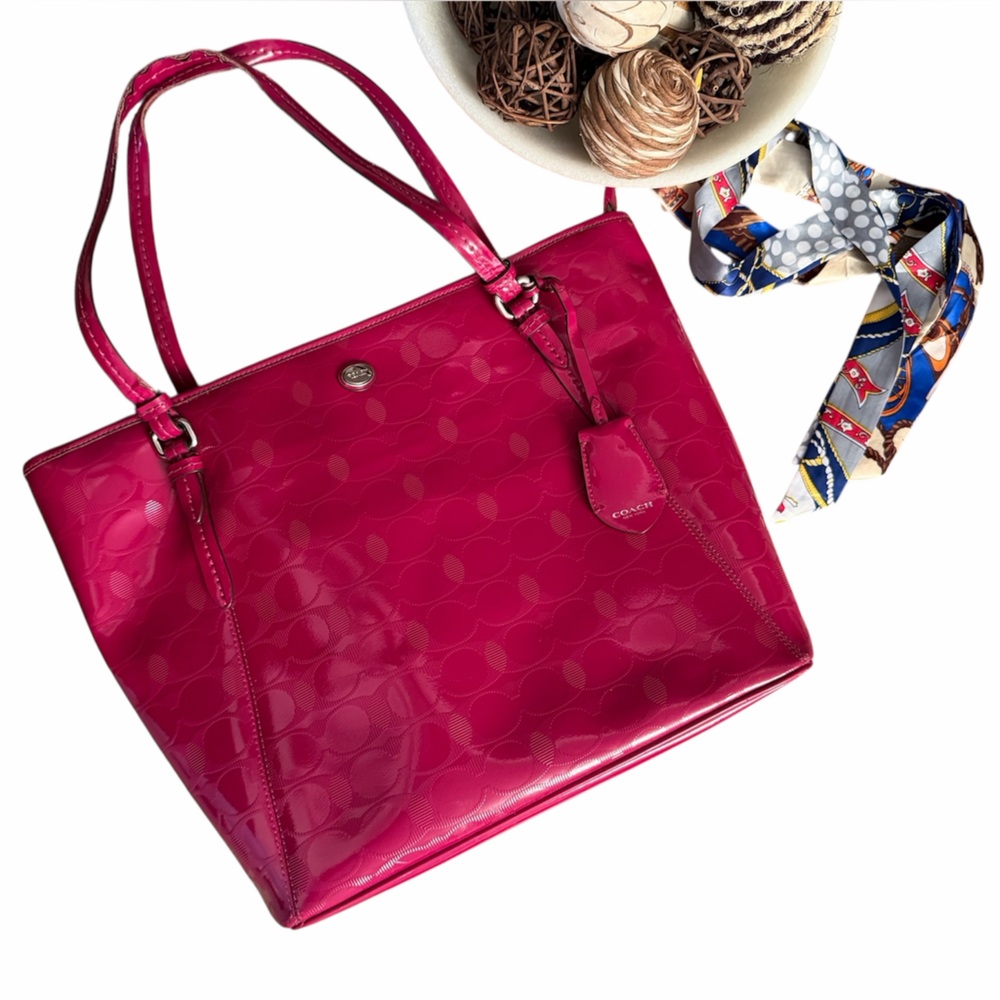 Coach Hot Pink Patent Tote Bag